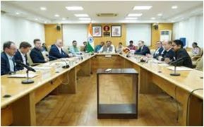 A delegation from Germany visited the NITI Aayog in New Delhi to learn about India's flagship government initiatives